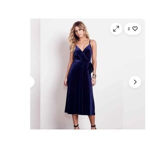 ALI & JAY‎ Velvet Underground Midi Dress Navy Blue Spaghetti Strap S